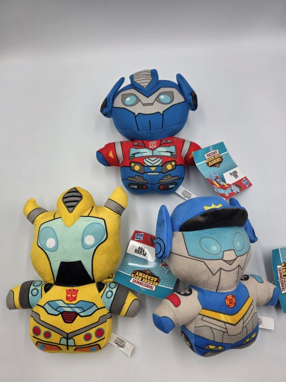 Transformers Set of 3 Rescue Bots Academy Optimus Prime Plush Toy Doll Hasbro 7"